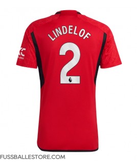 Günstige Manchester United Victor Lindelof #2 Heimtrikot 2023-24 Kurzarm